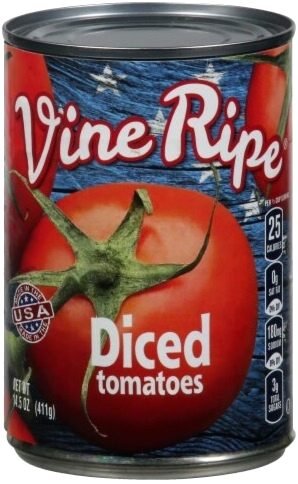 Vine ripe diced tomatoes